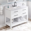 Jeffrey Alexander 48" White Wavecrest Vanity White Carrara Marble Vanity Top Undermount Rectangle Bowl VKITWAV48WHWCR