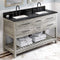 Jeffrey Alexander 60" Weathered Grey Wavecrest double bowl Vanity Top