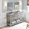 Jeffrey Alexander 60" Weathered Grey Wavecrest double bowl Vanity Top