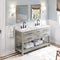 Jeffrey Alexander 60" Weathered Grey Wavecrest double bowl Vanity Top