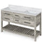 Jeffrey Alexander 60" Weathered Grey Wavecrest double bowl Vanity Top