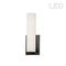 Dainolite 12W Vanity Light Matte Black with White Glass VLD-172-10-MB