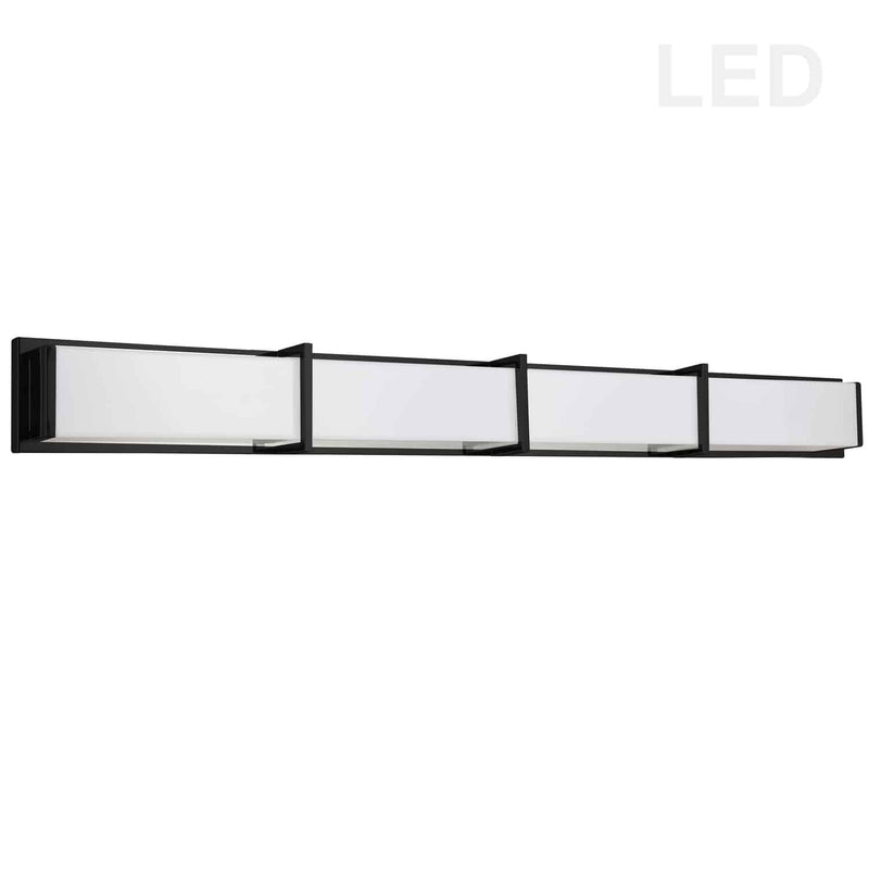 Dainolite 72W Matte Black Vanity Light with White Acrylic Diffuser VLD-415-MB