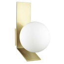 Dainolite 1 Light Halogen Wall Sconce Aged Brass with Opal White Glass VMT-81W-AGB