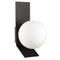 Dainolite 1 Light Halogen Wall Sconce Matte Black with Opal White Glass VMT-81W-MB