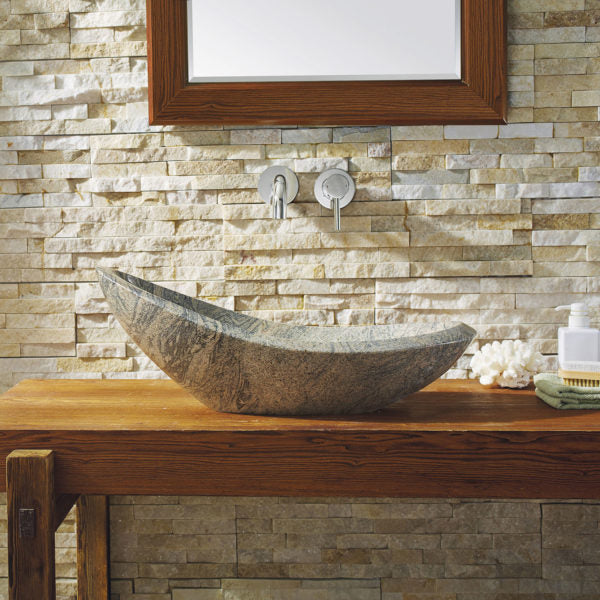 Virtu USA Haides Natural Stone Bathroom Vessel Sink