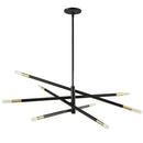 Dainolite 8 Light Incandescent Pendant Matte Black and Aged Brass WAN-548P-MB-AGB