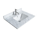 Wyndham Sheffield 30" Single Bathroom Vanity In Dark Gray with White Carrara Marble Countertop Undermount Square Sink and Medicine Cabinet WCS141430SKGCMUNSMED