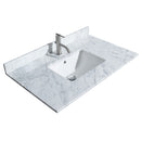 Wyndham Sheffield 36" Single Bathroom Vanity In Dark Gray with White Carrara Marble Countertop Undermount Square Sink and No Mirror WCS141436SKGCMUNSMXX