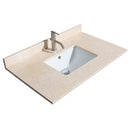 Wyndham AAA Sheffield 36" Single Bathroom Vanity In Dark Gray with Ivory Marble Countertop Undermount Square Sink and No Mirror WCS141436SKGIVUNSMXX