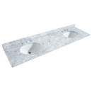 Wyndham Sheffield 80" Double Bathroom Vanity In Dark Gray with White Carrara Marble Countertop Undermount Oval Sinks and 24" Mirrors WCS141480DKGCMUNOM24