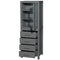 Wyndham Sheffield 24" Linen Tower In Dark Gray with Shelved Cabinet Storage and 4 Drawers WCS1414LTKG