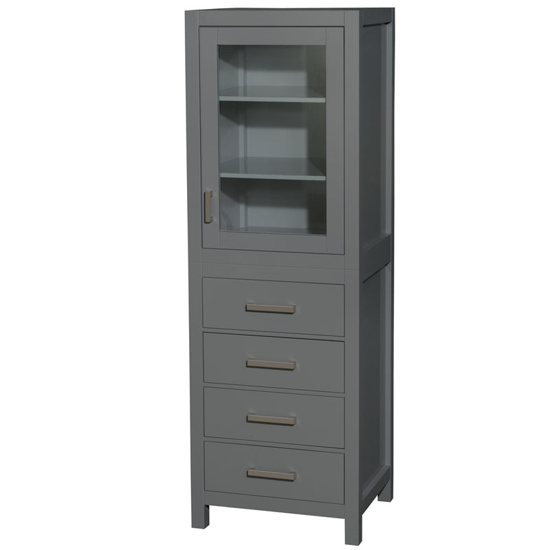 Wyndham Sheffield 48" Single Bathroom Vanity In Dark Gray with No Countertop No Sink and No Mirror WCS141448SKGCXSXXMXX