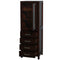 Wyndham Sheffield 24" Linen Tower In Espresso with Shelved Cabinet Storage and 4 Drawers WCS1414LTES