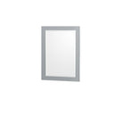 Wyndham Sheffield 72" Double Bathroom Vanity In Gray with White Cultured Marble Countertop Undermount Square Sinks and 24" Mirrors WCS141472DGYWCUNSM24