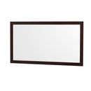 Wyndham Sheffield 60" Double Bathroom Vanity In Espresso with White Cultured Marble Countertop Undermount Square Sinks and 58" Mirror WCS141460DESWCUNSM58