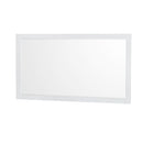 Wyndham Sheffield 60" Double Bathroom Vanity In White with White Cultured Marble Countertop Undermount Square Sinks and 58" Mirror WCS141460DWHWCUNSM58