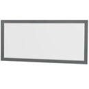 Wyndham AAA Sheffield 80" Double Bathroom Vanity In Dark Gray with Ivory Marble Countertop Undermount Square Sinks and 70" Mirror WCS141480DKGIVUNSM70