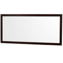 Wyndham Sheffield 72" Double Bathroom Vanity In Espresso with Carrara Cultured Marble Countertop Undermount Square Sinks and 70" Mirror WCS141472DESC2UNSM70