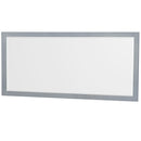 Wyndham AAA Sheffield 72" Double Bathroom Vanity In Gray with White Quartz Countertop Undermount Square Sinks and 70" Mirror WCS141472DGYWQUNSM70