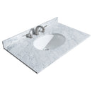 Wyndham Deborah 36" Single Bathroom Vanity In Dark Gray with White Carrara Marble Countertop Undermount Oval Sink and No Mirror WCS202036SKGCMUNOMXX