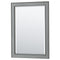 Wyndham Deborah 80" Double Bathroom Vanity In Dark Gray with No Countertop No Sinks and 24" Mirrors WCS202080DKGCXSXXM24