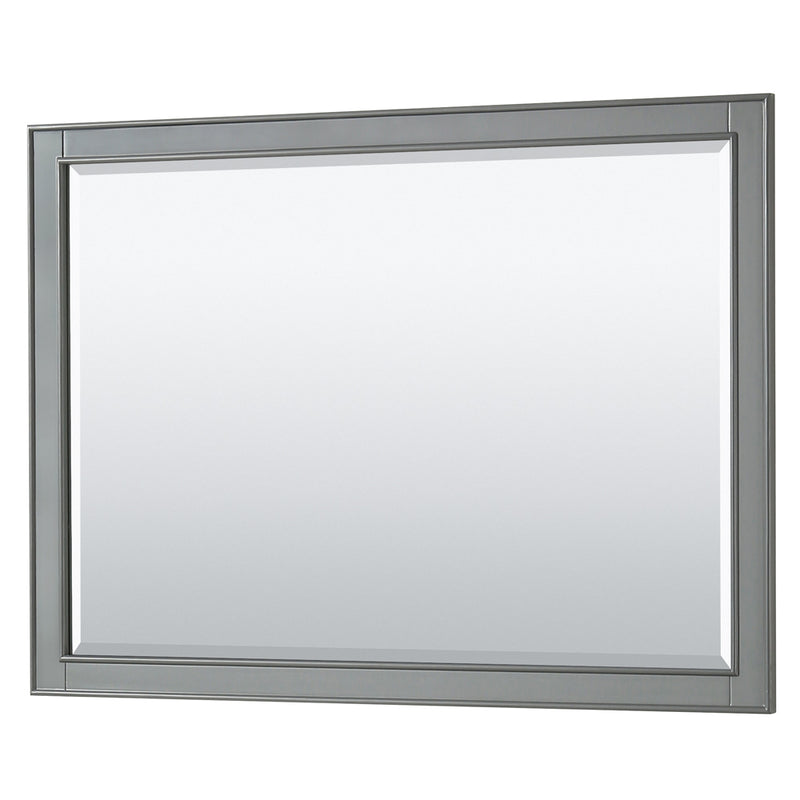 Wyndham Deborah 48" Single Bathroom Vanity In Dark Gray with No Countertop No Sink and 46" Mirror WCS202048SKGCXSXXM46