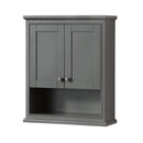 Wyndham Deborah 80" Double Bathroom Vanity In Dark Gray No Countertop No Sink and 70" Mirror WCS202080DKGCXSXXM70