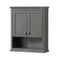 Wyndham Deborah 36" Single Bathroom Vanity In Dark Gray with White Carrara Marble Countertop Undermount Oval Sink and 24" Mirror WCS202036SKGCMUNOM24