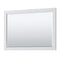 Wyndham Avery 48" Single Bathroom Vanity In White White Carrara Marble Countertop Undermount Oval Sink Brushed Gold Trims and 46" Mirror WCV232348SWGCMUNOM46