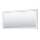 Wyndham Avery 72" Double Bathroom Vanity In White No Countertop No Sinks and 70" Mirror WCV232372DWHCXSXXM70