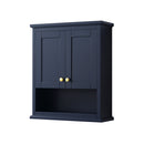 Wyndham Avery 60" Double Bathroom Vanity In Dark Blue Light-Vein Carrara Cultured Marble Countertop Undermount Square Sinks and 58" Mirror WCV232360DBLC2UNSM58