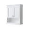 Wyndham Avery 48" Single Bathroom Vanity In White No Countertop No Sink Brushed Gold Trims and 46" Mirror WCV232348SWGCXSXXM46