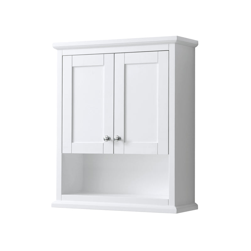 Wyndham Avery 60" Double Bathroom Vanity In White White Carrara Marble Countertop Undermount Square Sinks Brushed Gold Trims and 58" Mirror WCV232360DWGCMUNSM58