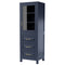 Wyndham Daria 36" Single Bathroom Vanity In Dark Blue No Countertop No Sink and 24" Mirror WCV252536SBLCXSXXM24