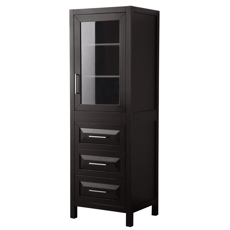 Wyndham Daria 60" Double Bathroom Vanity In Dark Espresso No Countertop No Sink and 58" Mirror WCV252560DDECXSXXM58