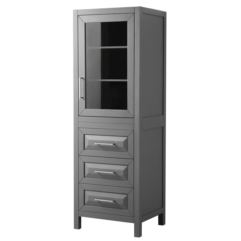 Wyndham Daria 60" Double Bathroom Vanity In Dark Gray No Countertop No Sink and 24" Mirror WCV252560DKGCXSXXM24