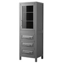 Wyndham Daria 72" Double Bathroom Vanity In Dark Gray No Countertop No Sink and 24" Mirror WCV252572DKGCXSXXM24