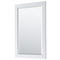 Wyndham Daria 72" Double Bathroom Vanity In White White Carrara Marble Countertop Undermount Square Sinks Brushed Gold Trims and 24" Mirrors WCV252572DWGCMUNSM24