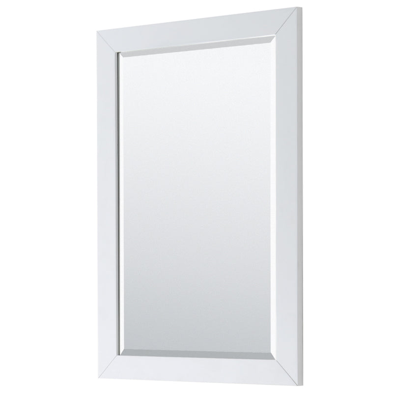 Wyndham Daria 80" Double Bathroom Vanity In White White Cultured Marble Countertop Undermount Square Sinks and 24" Mirrors WCV252580DWHWCUNSM24