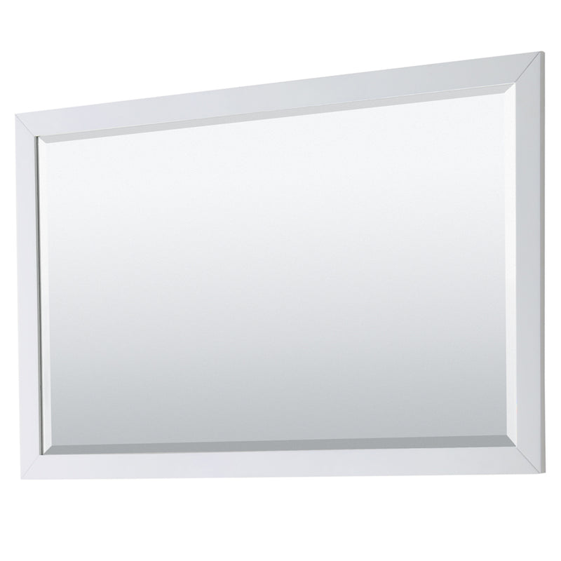 Wyndham Daria 60" Single Bathroom Vanity In White Light-Vein Carrara Cultured Marble Countertop Undermount Square Sink and 58" Mirror WCV252560SWHC2UNSM58