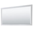 Wyndham Daria 80" Double Bathroom Vanity In White White Cultured Marble Countertop Undermount Square Sinks Brushed Gold Trims and 70" Mirror WCV252580DWGWCUNSM70