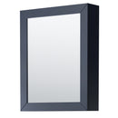 Wyndham Daria 80" Double Bathroom Vanity In Dark Blue Light-Vein Carrara Cultured Marble Countertop Undermount Square Sinks and Medicine Cabinets WCV252580DBLC2UNSMED