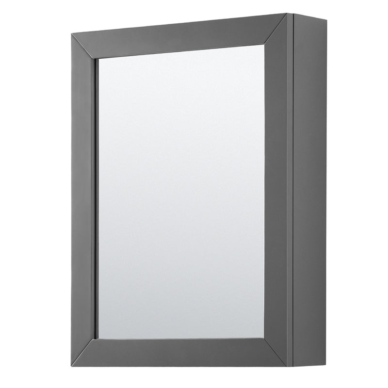 Wyndham Daria 80" Double Bathroom Vanity In Dark Gray Light-Vein Carrara Cultured Marble Countertop Undermount Square Sinks and Medicine Cabinets WCV252580DKGC2UNSMED