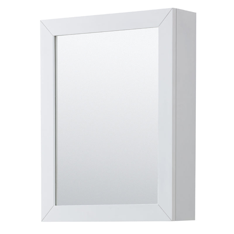 Wyndham Daria 60" Double Bathroom Vanity In White White Carrara Marble Countertop Undermount Square Sink and Medicine Cabinet WCV252560DWHCMUNSMED