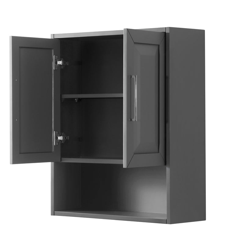 Wyndham Daria Over-Toilet Wall Cabinet - Dark Gray WCV2525WCKG