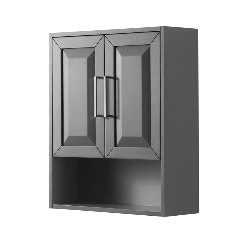 Wyndham Daria 60" Double Bathroom Vanity In Dark Gray No Countertop No Sink and Medicine Cabinet WCV252560DKGCXSXXMED