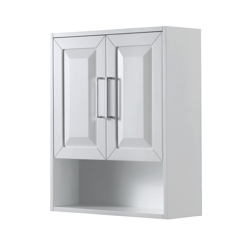 Wyndham Daria 60" Double Bathroom Vanity In White White Carrara Marble Countertop Undermount Square Sinks Brushed Gold Trims and No Mirror WCV252560DWGCMUNSMXX