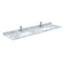 Wyndham Miranda 84" Double Bathroom Vanity In Dark Gray White Carrara Marble Countertop Undermount Square Sinks Brushed Nickel Trim WCF292984DKGCMUNSMXX