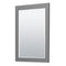 Wyndham Miranda 30" Single Bathroom Vanity In Dark Gray 4" Thick Matte White Solid Surface Countertop Integrated Sink Brushed Nickel Trim 24" Mirror WCF292930SKGK4INTM24